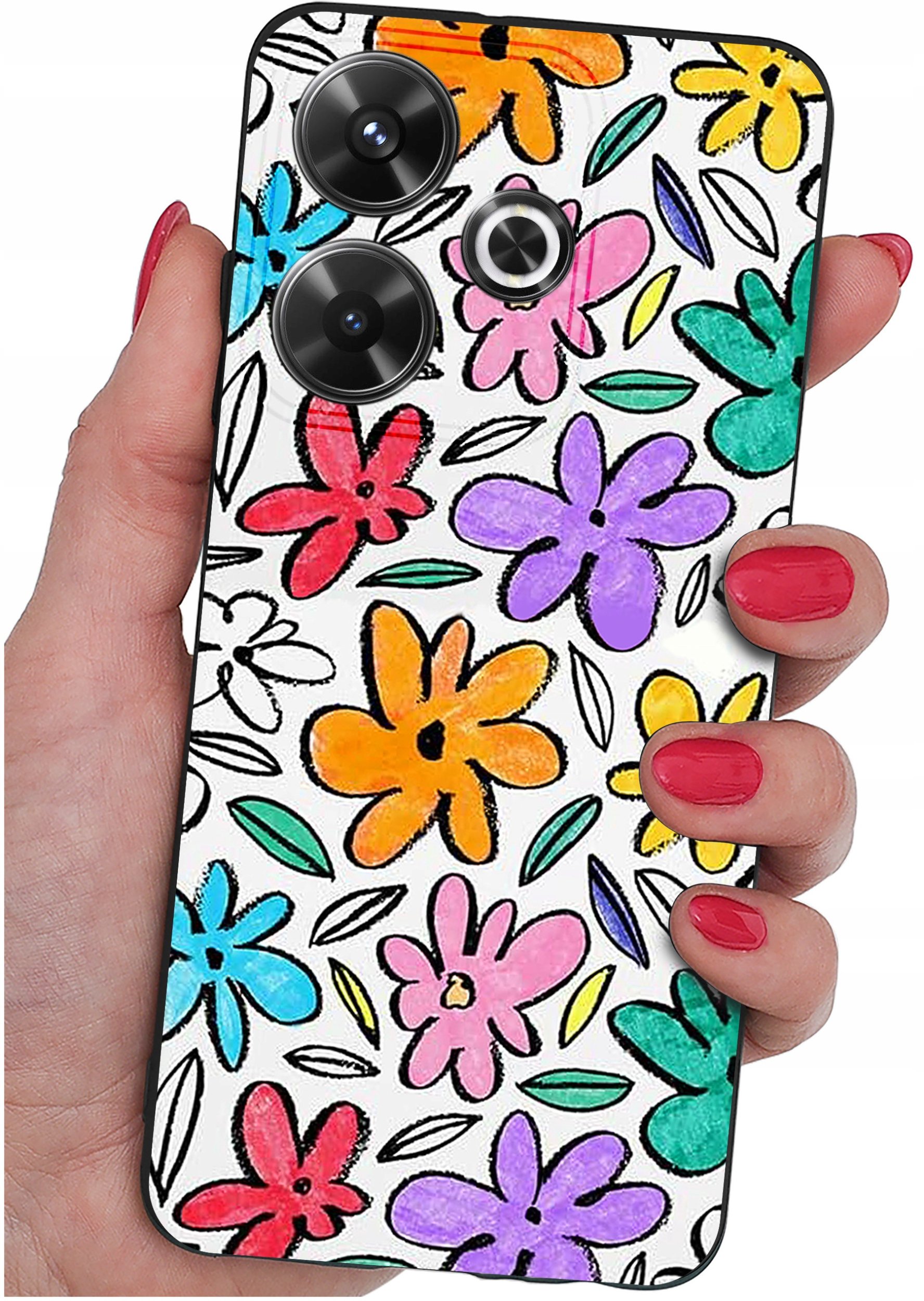 Etui do Xiaomi Redmi 13 4G WZORY |SILIKONOWE MATT CASE + SZKŁO 9H