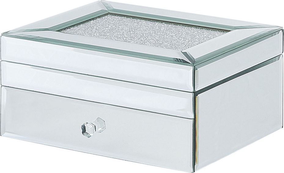 Beliani Szkatułka na biżuterię srebrna KOFI