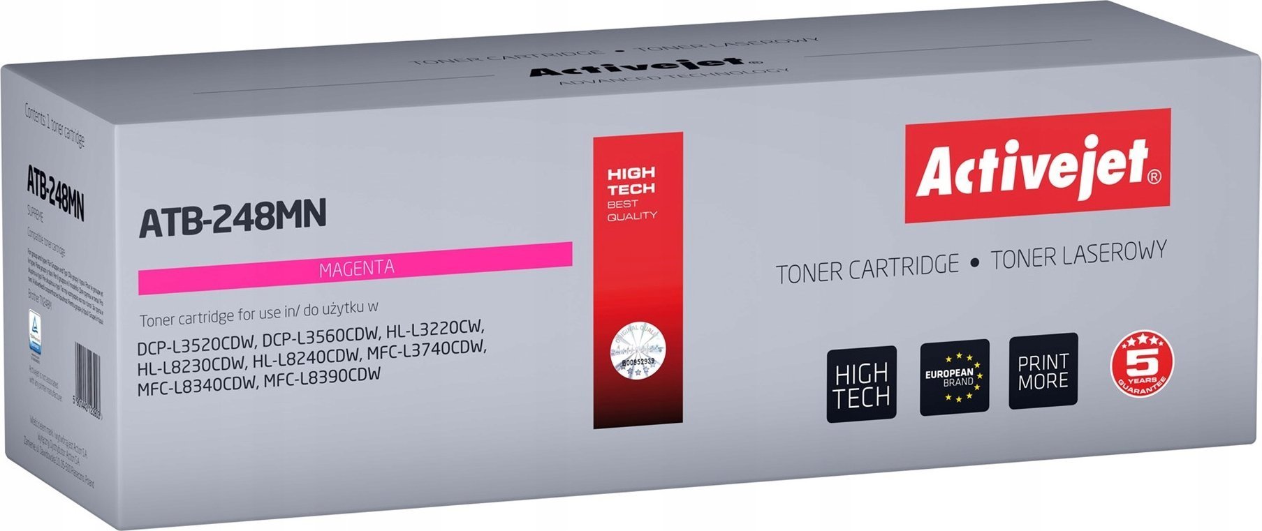 Toner Activejet ATB-248MN Toner (replacement Brother TN248M; Supreme; 1000 stron; red)
