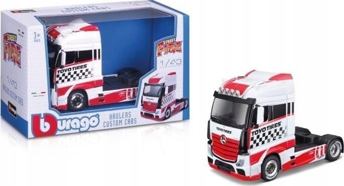 Bburago BBU 1:43 Street Fire HaulersCustom white/red 32201