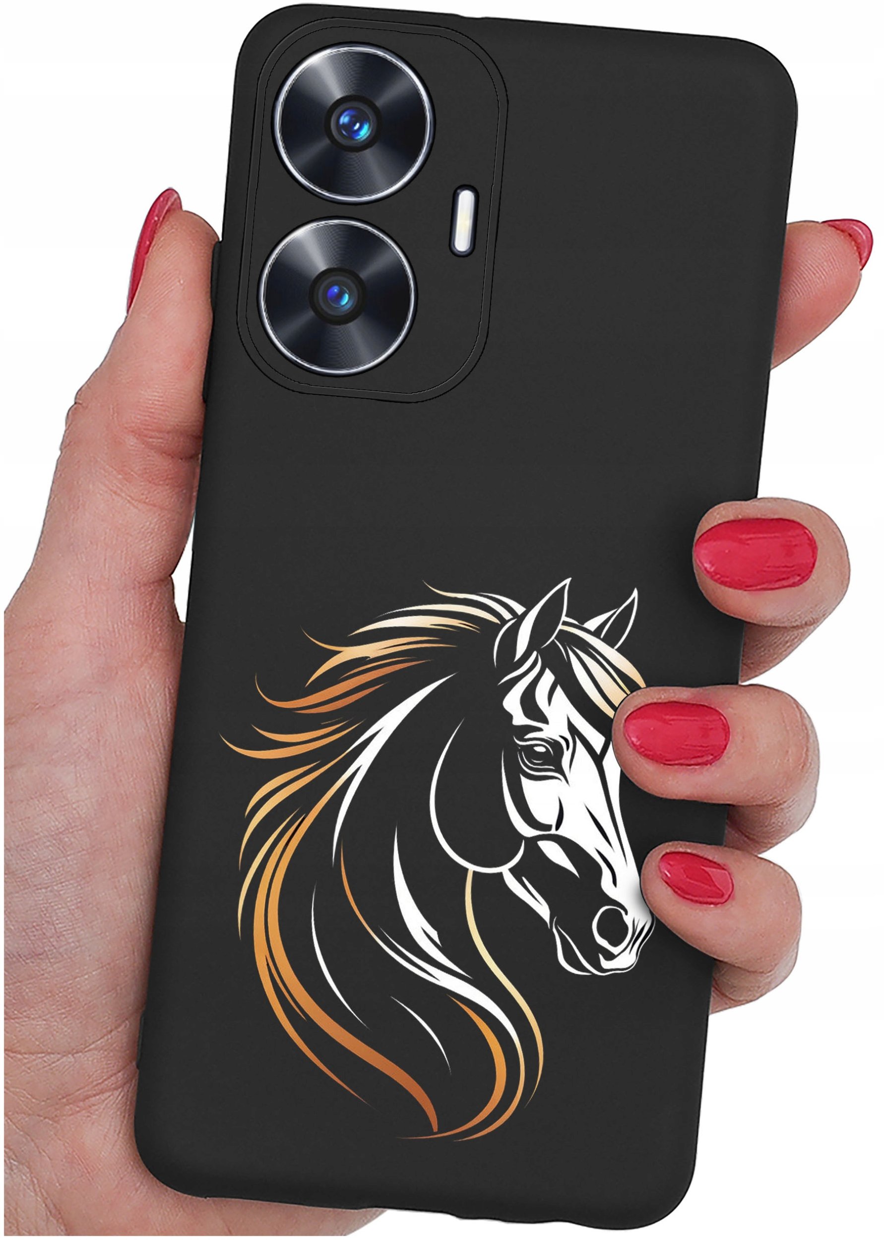 ETUI do Realme C55 WZORY |SILIKONOWE MATT CASE + SZKŁO 9H