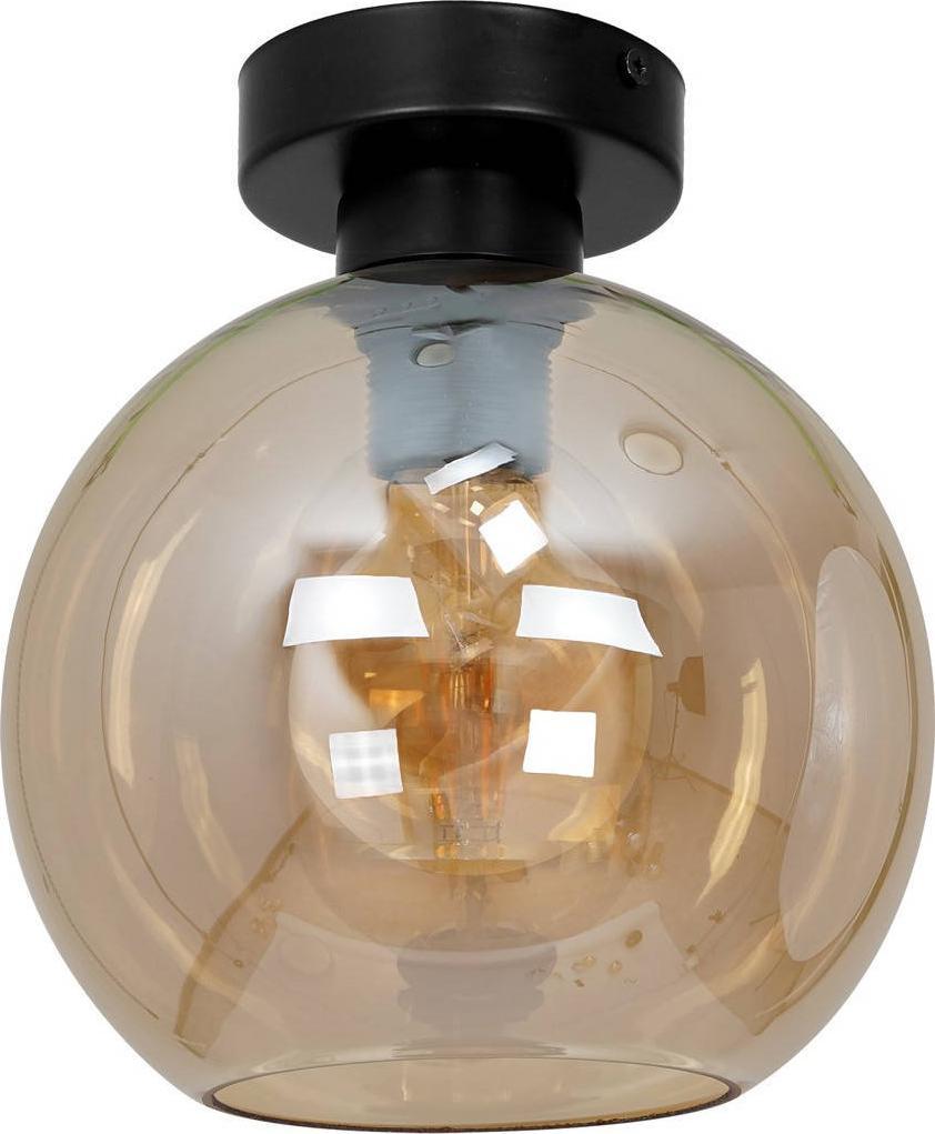 Lampa sufitowa Milagro LAMPA sufitowa SOFIA MLP6575 Milagro skandynawska OPRAWA szklana kula czarna bursztynowa