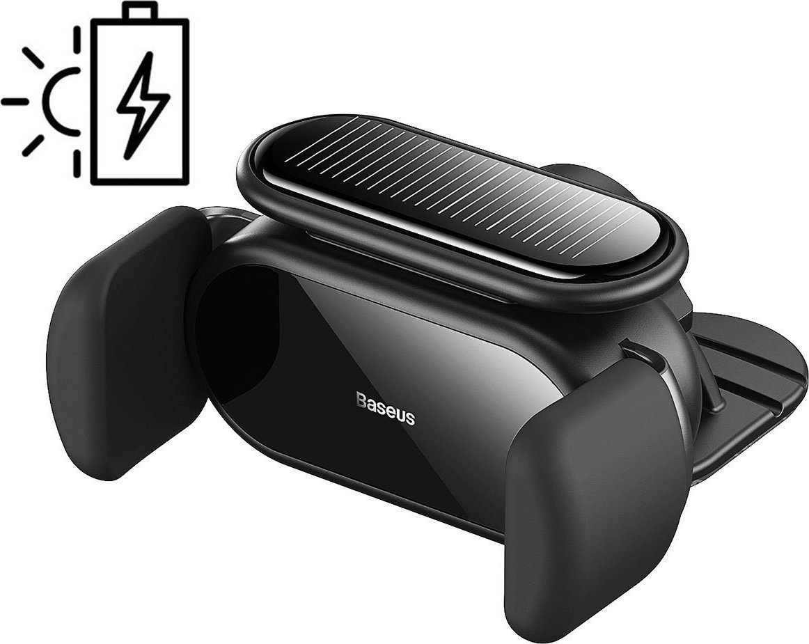 Baseus Baseus Steel Cannon Pro solarny automatyczny uchwyt samochodowy na kokpit czarny (SUGP010001)