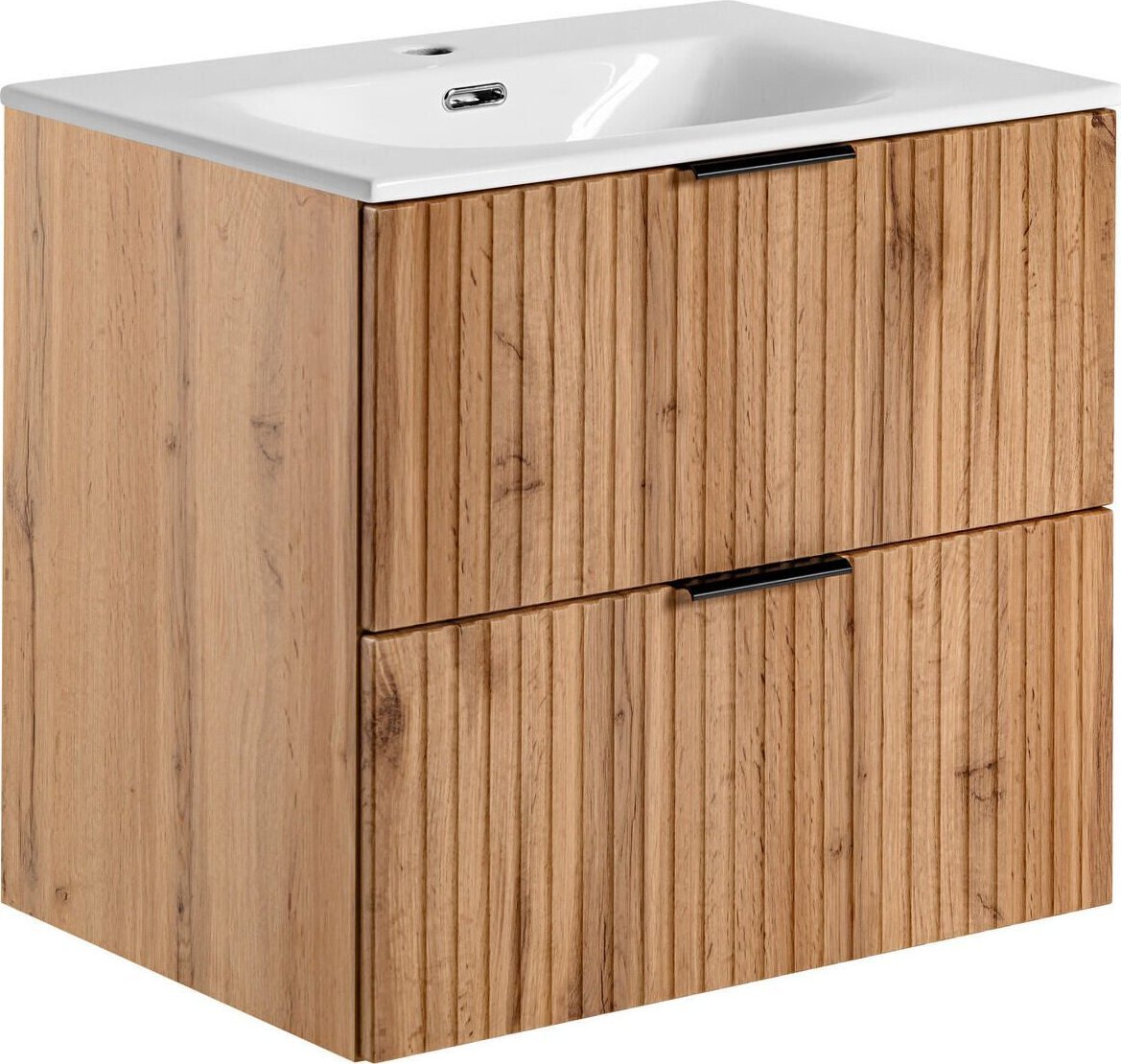 Comad Szafka wisząca z umywalką, zestaw, Adel, 60x46x57 cm, dąb wotan, mat