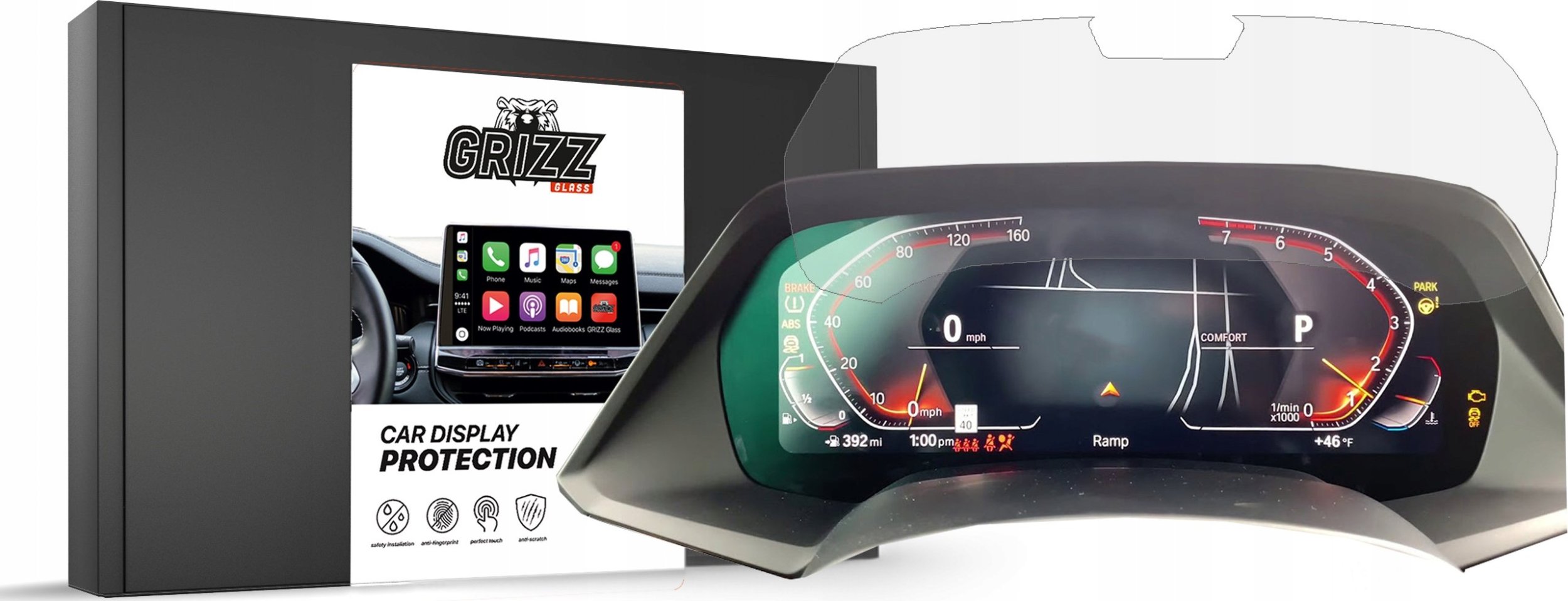 GrizzGlass Folia matowa GrizzGlass CarDisplay Protection do BMW 6 G32 12,3" 2017-2023