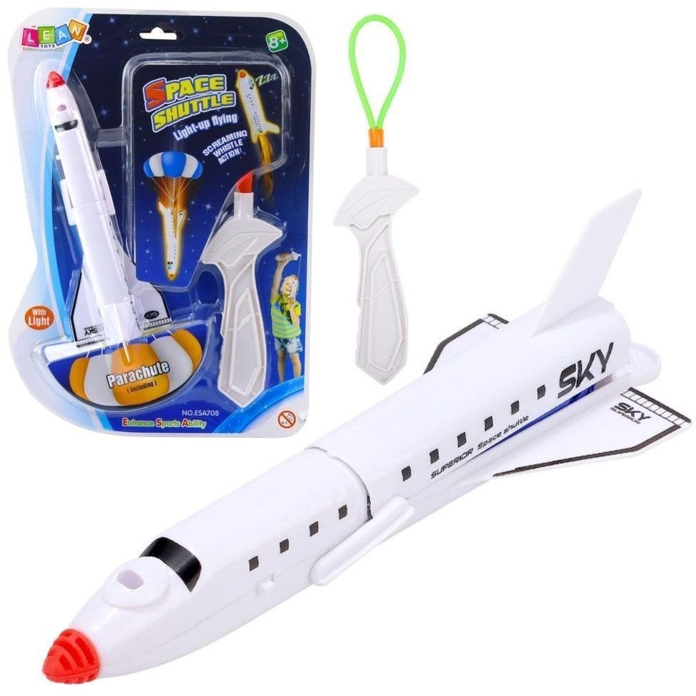 Statek kosmiczny ze spadochronem proca światło