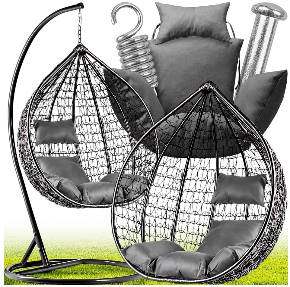 FOTEL WISZĄCY KOKON G537 SZARY KANZA