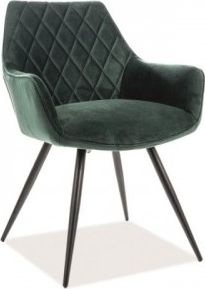 Signal KRZESŁO LINEA VELVET CZARNY STELAŻ/ZIELONY BLUVEL 78