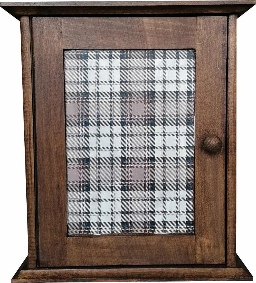 Prowansalska Manufaktura Szafka na klucze Brąz Kratka-49