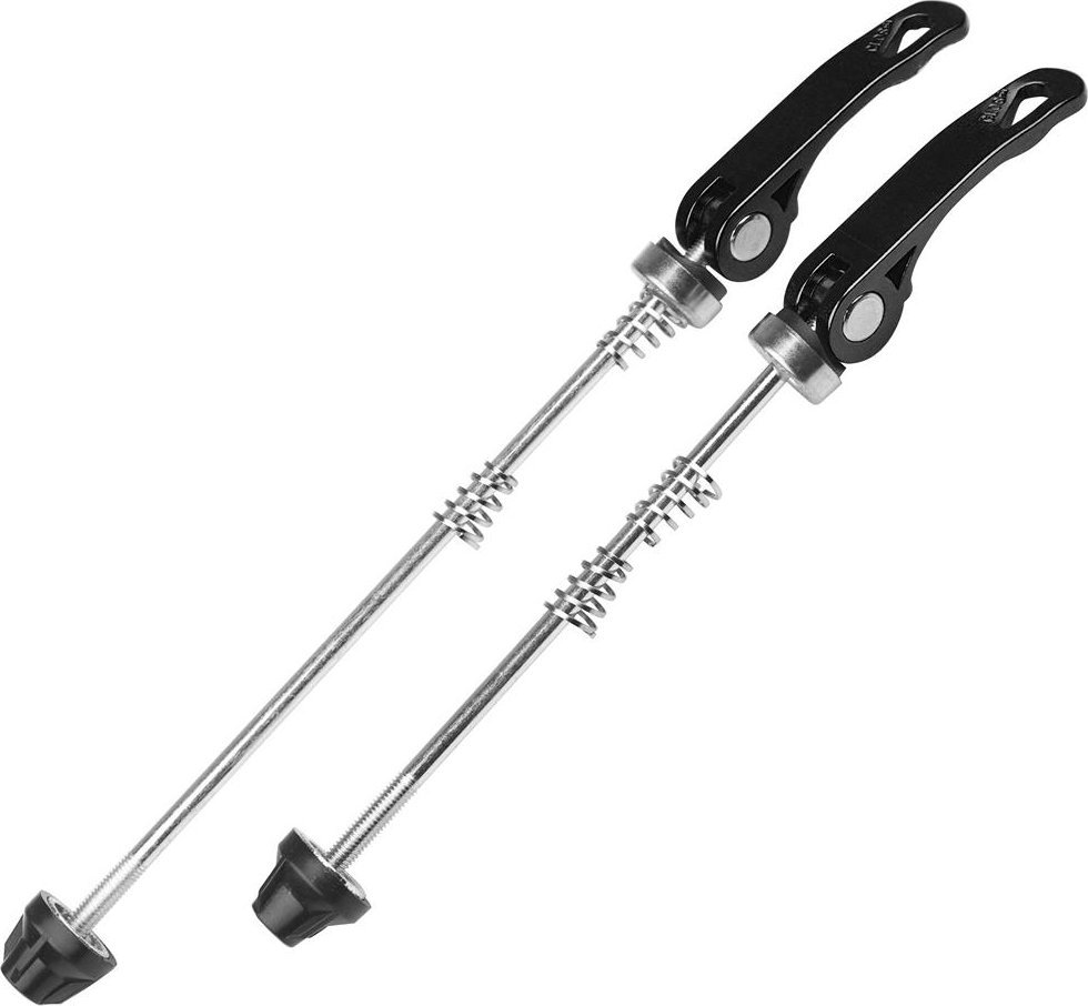 Szybkozamykacz, zacisk QR do piasty tył i przód, zestaw, aluminium, czarny