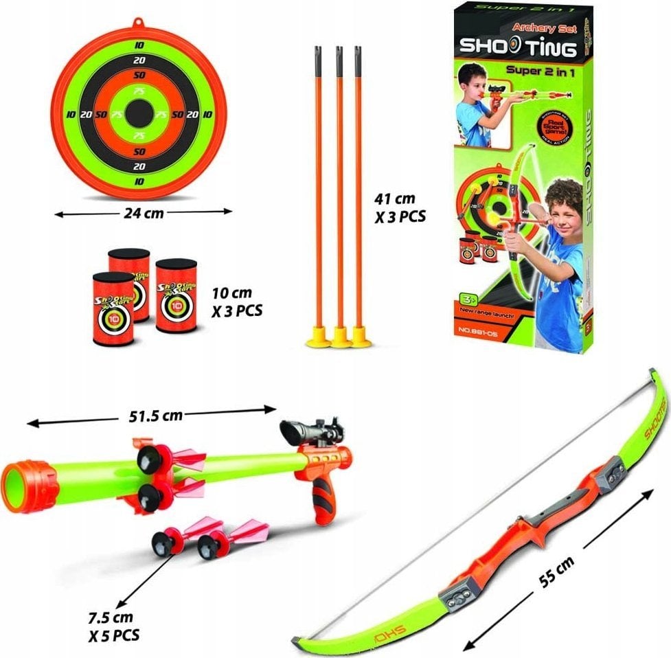 Ramiz Zestaw 2w1 Łuk i Pistolet + Akcesoria