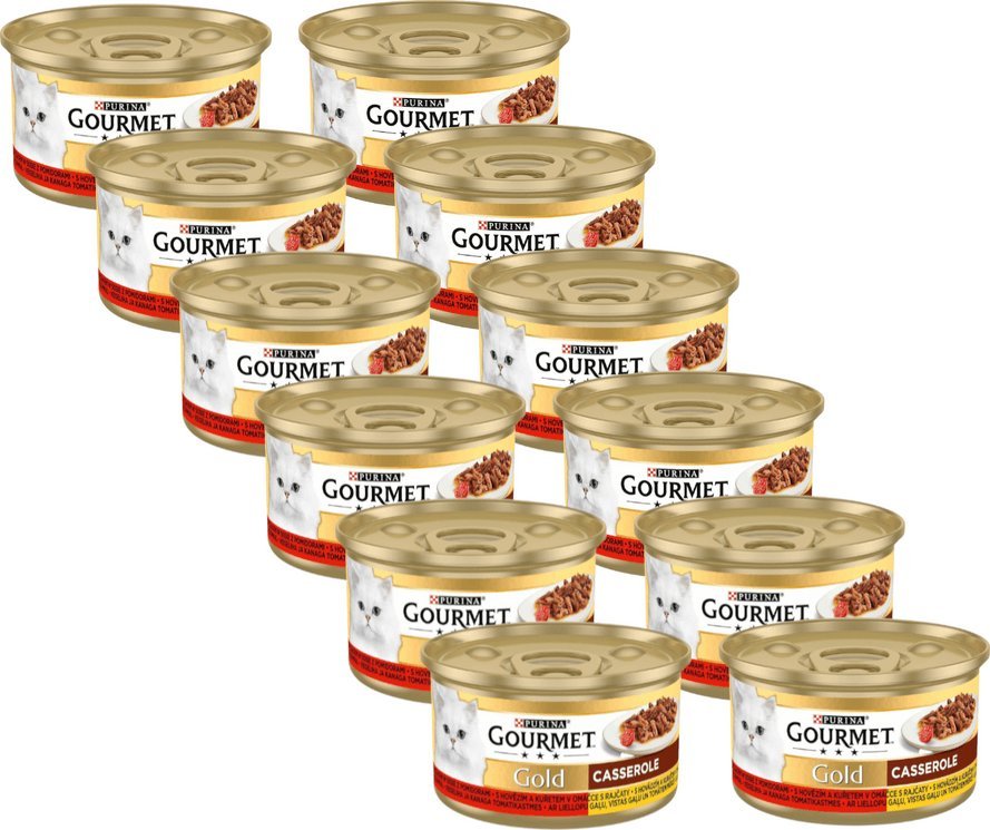 Purina Purina Gourmet Gold z wołowiną i kurczakiem w sosie z pomidorami 12x85g