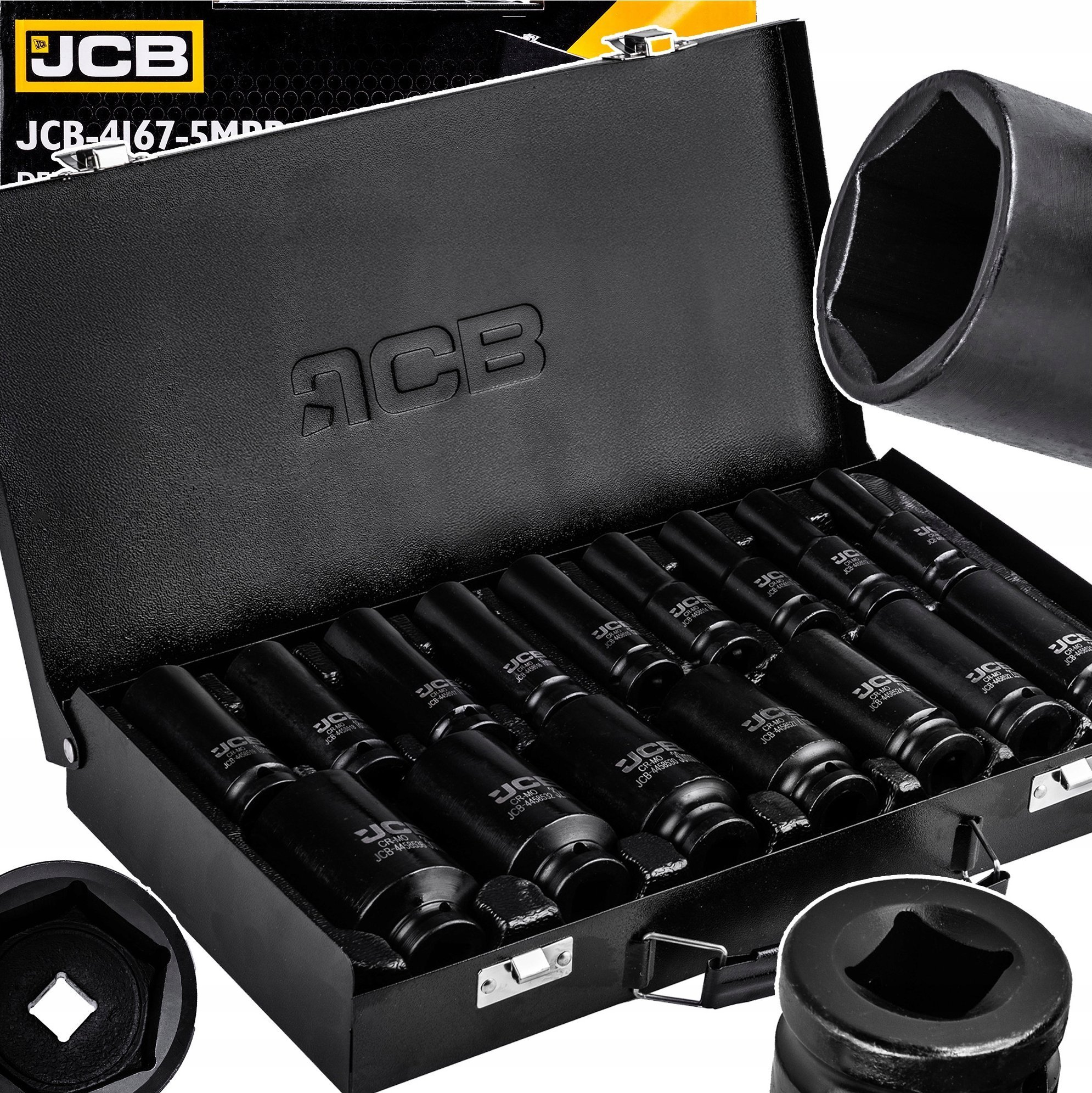 Zestaw nasadek udarowych głębokich 1/2" 16el. (6-kątnych) (10-36mm)