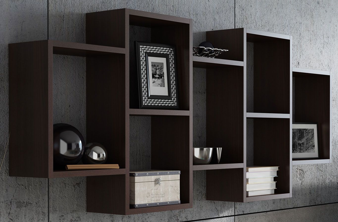 Elior Półka ścienna Lensa 3X - wenge