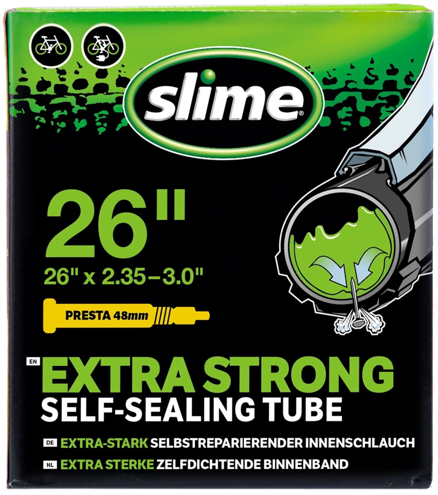 Slime Dętka self-sealing 26 x 2.35 - 3.00 wentyl Presta 48 mm Uniwersalny