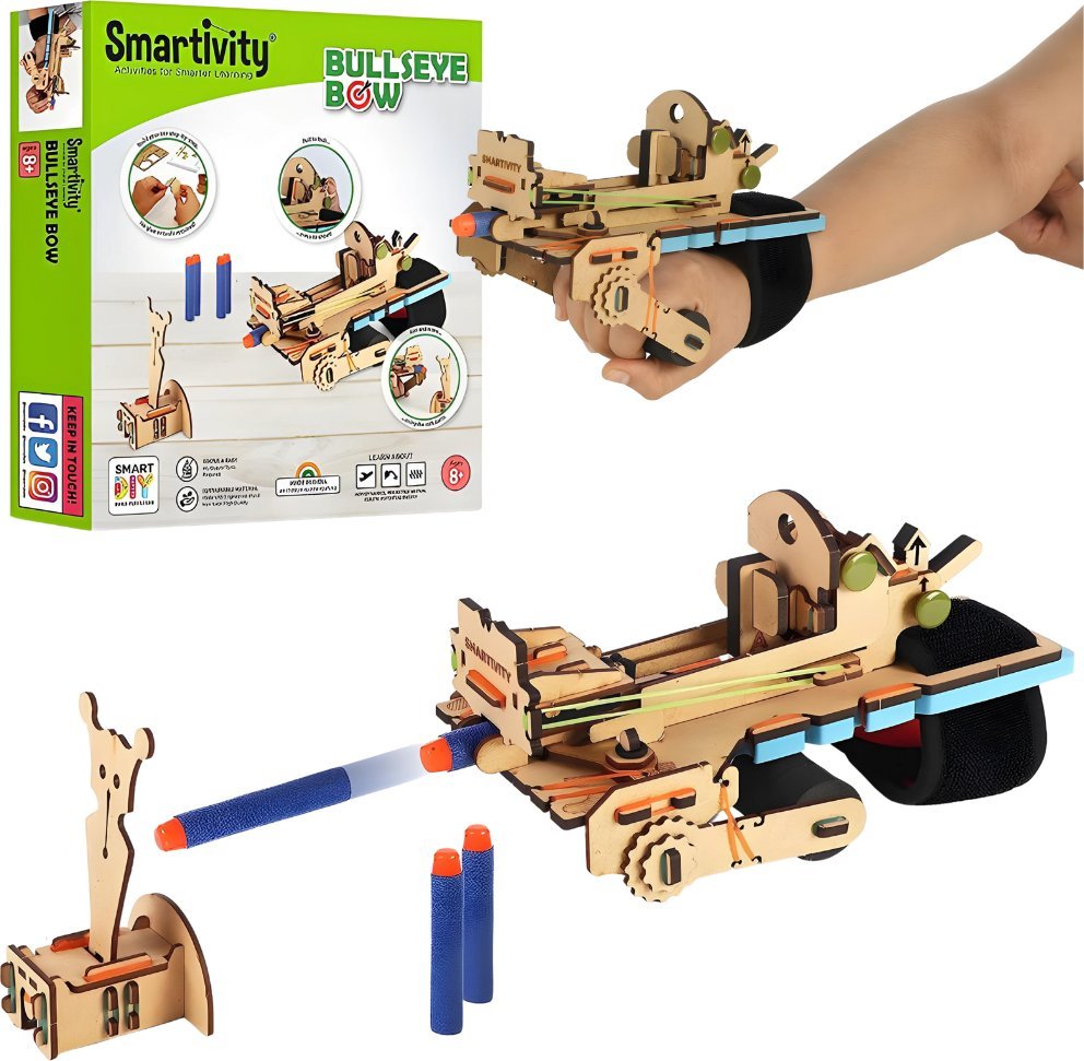 Mr.Playwood Smartivity Drewniane Mechaniczne Puzzle 3D - Łuk Bullseye