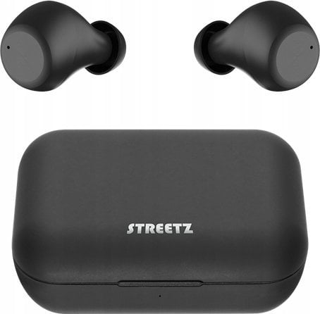 Słuchawki Streetz STREETZ True Belaidės Stereo į ausis įkišamos, dual ausinės, charge case, juodas