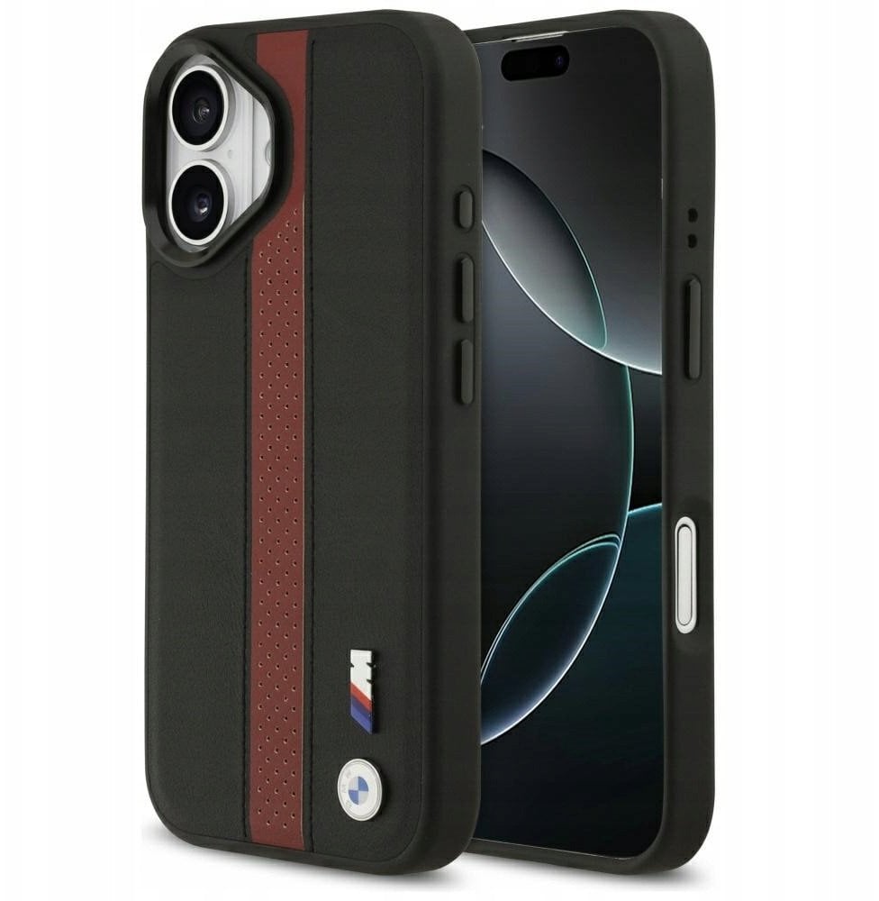 Etui BMW M Perforated Stripe Logo MagSafe do iPhone 17 czerwony