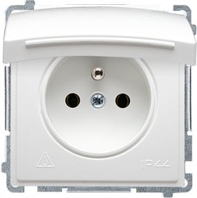 Kontakt-Simon Gniazdo hermetyczne pojedyncze BASIC MODUŁ z/u 16A IP44 białe (BMGZ1BZ.01/11)