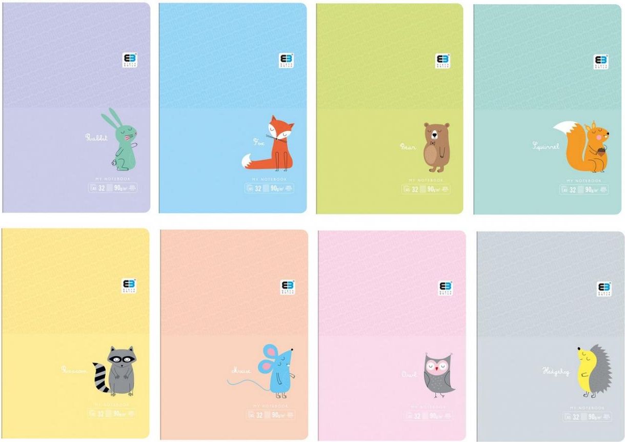 Interdruk Zeszyt A5/32K linia kolorowa B&B Pastel (10szt)