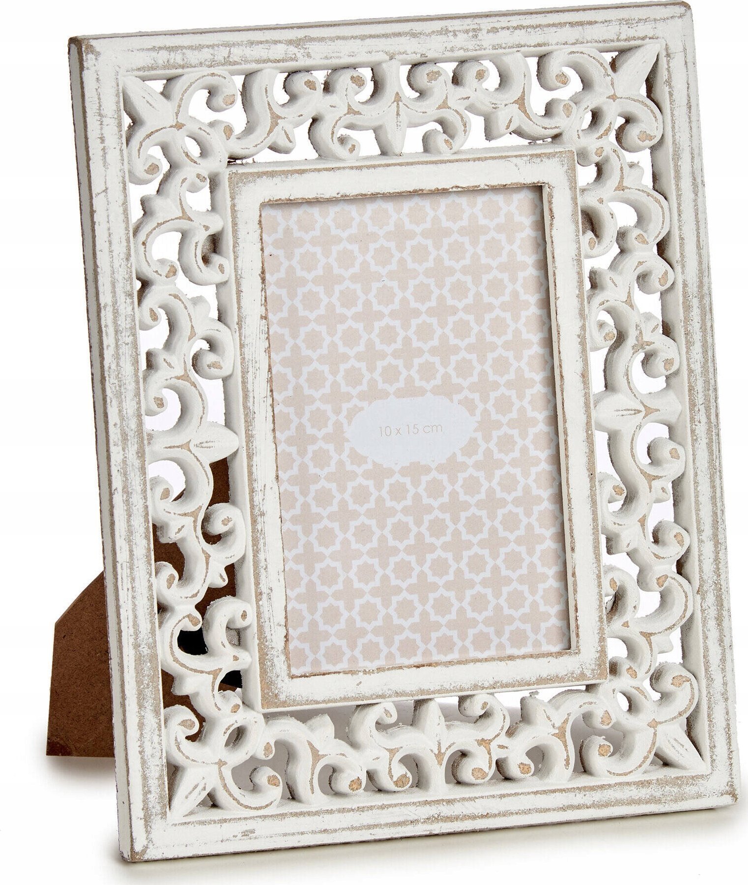 Ramka Giftdecor Ramka na zdjęcia w drewnianej, zdobionej ramie LIRA, 19,6 x 11,5 x 24,5 cm