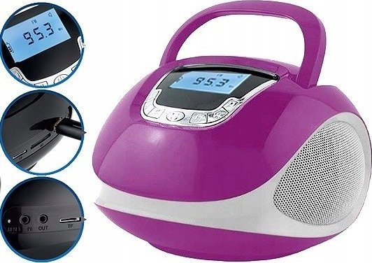 Radioodtwarzacz Ravo BOOMBOX BM110 Radio Bluetooth USB AUX fioletowy