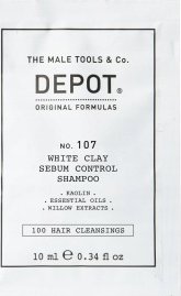 Raywell Depot, 100 Hair Cleansing No. 107, Kaolin, Hair Shampoo, For Regulation Of Excessive Sebum, 10 ml For Men