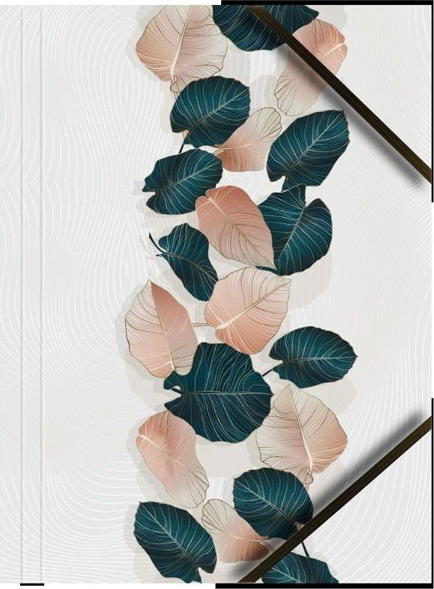 Teczka A4 kartonowa z gumką narożną liście (6szt)