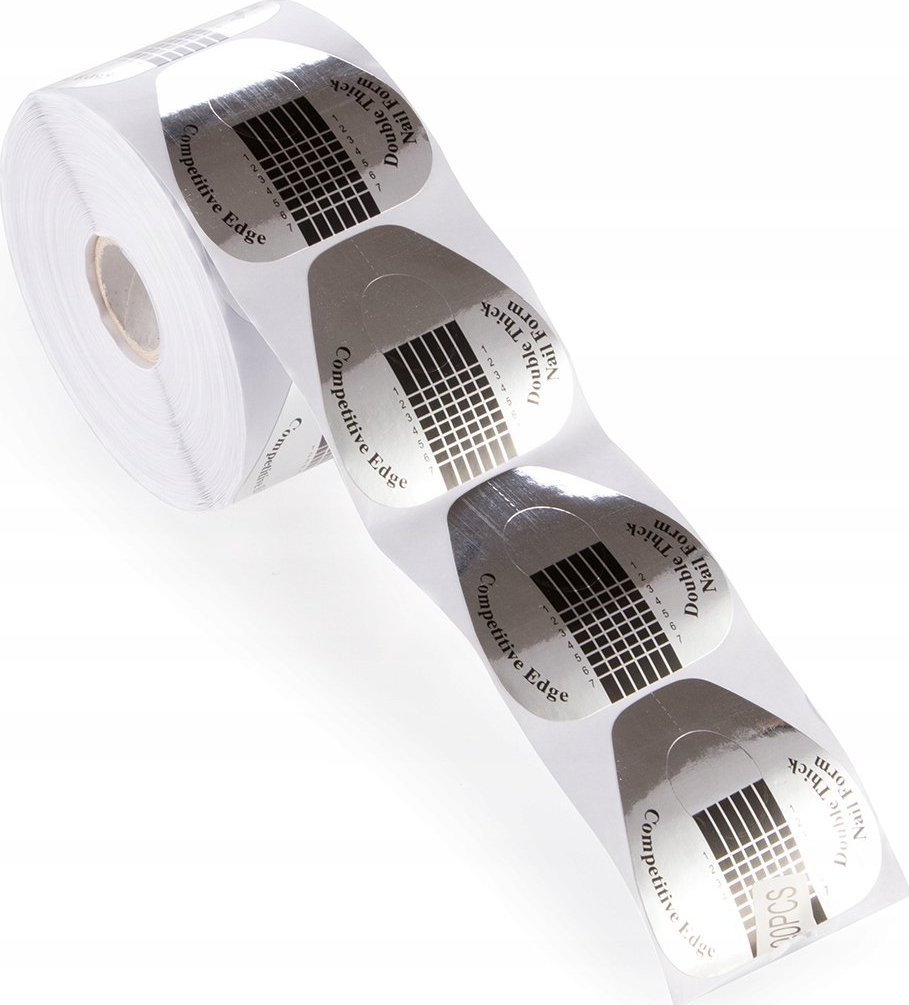 Cosmetics Zone Szablon do żelu, akrylu, paznokci - 500 sztuk - srebrne, szerokie