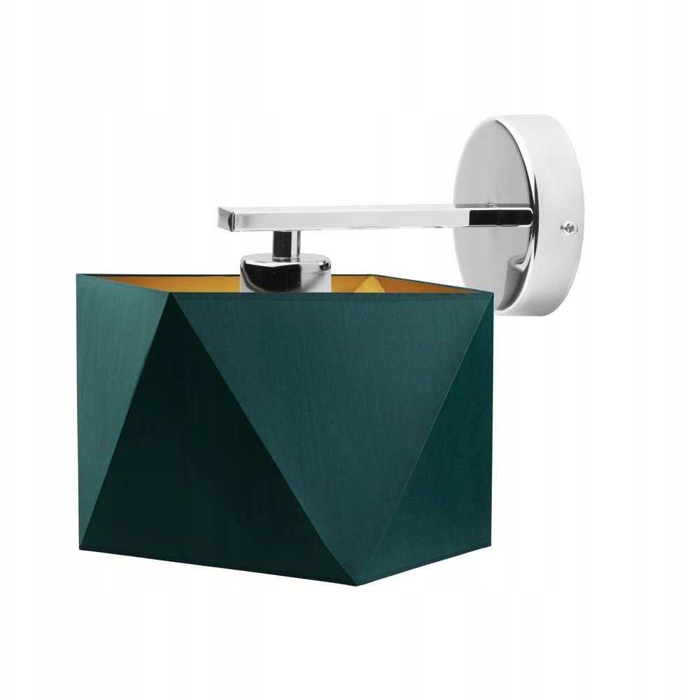 Lampa ścienna do salonu PATNA GOLD kinkiet LED do sypialni z abażurem ze złotym wnętrzem E27