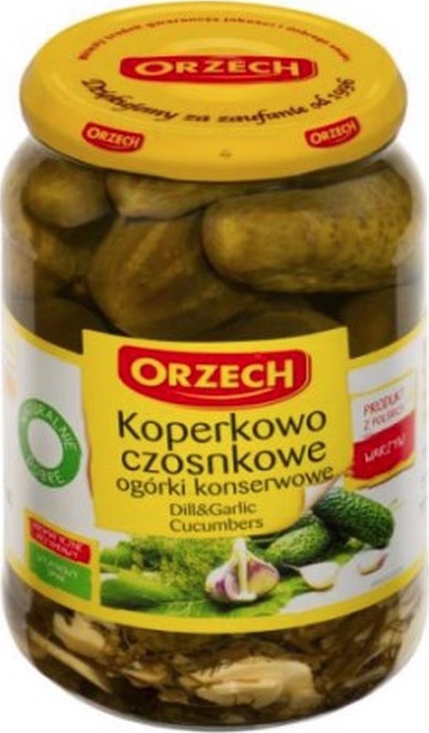 Orzech Ogórki konserwowe koperkowo-czosnkowe 830 g