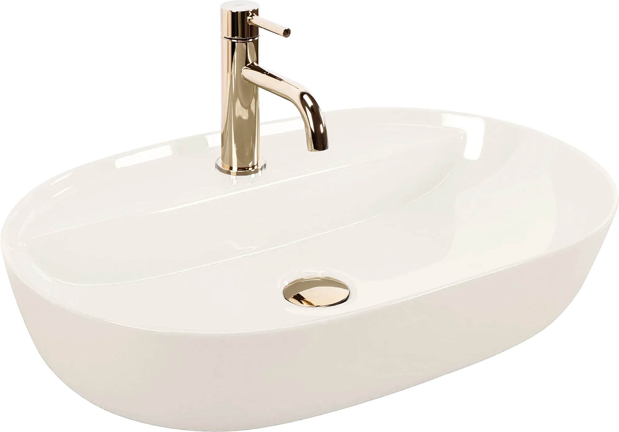 Umywalka REA Aura 61 Ecru Shiny