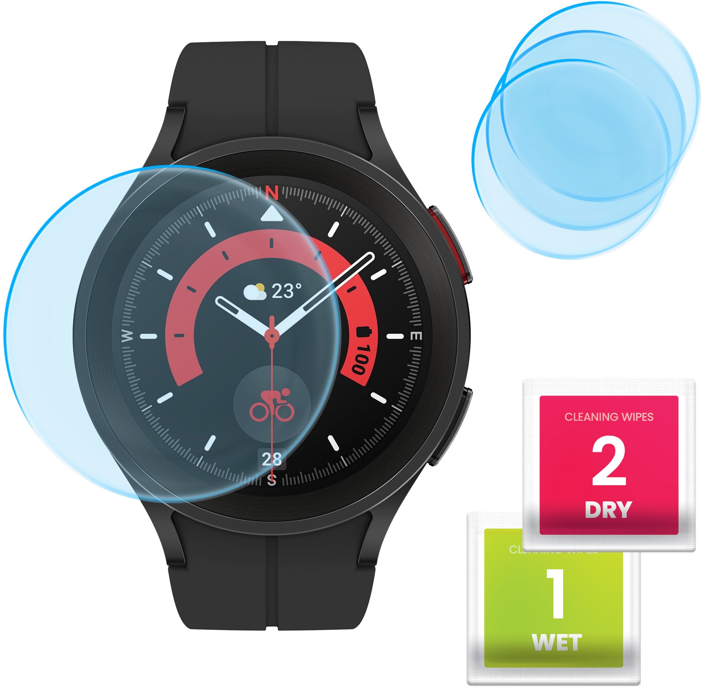 3-PAK Szkło Hybrydowe do Samsung Galaxy Watch 5 Pro 45 mm (Szkiełko, 9H)