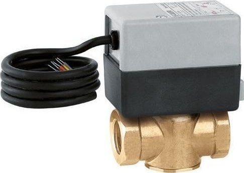 Dwudrożny zawór strefowy z napędem. Z mikroprzełącznikiem pomocniczym 1 6