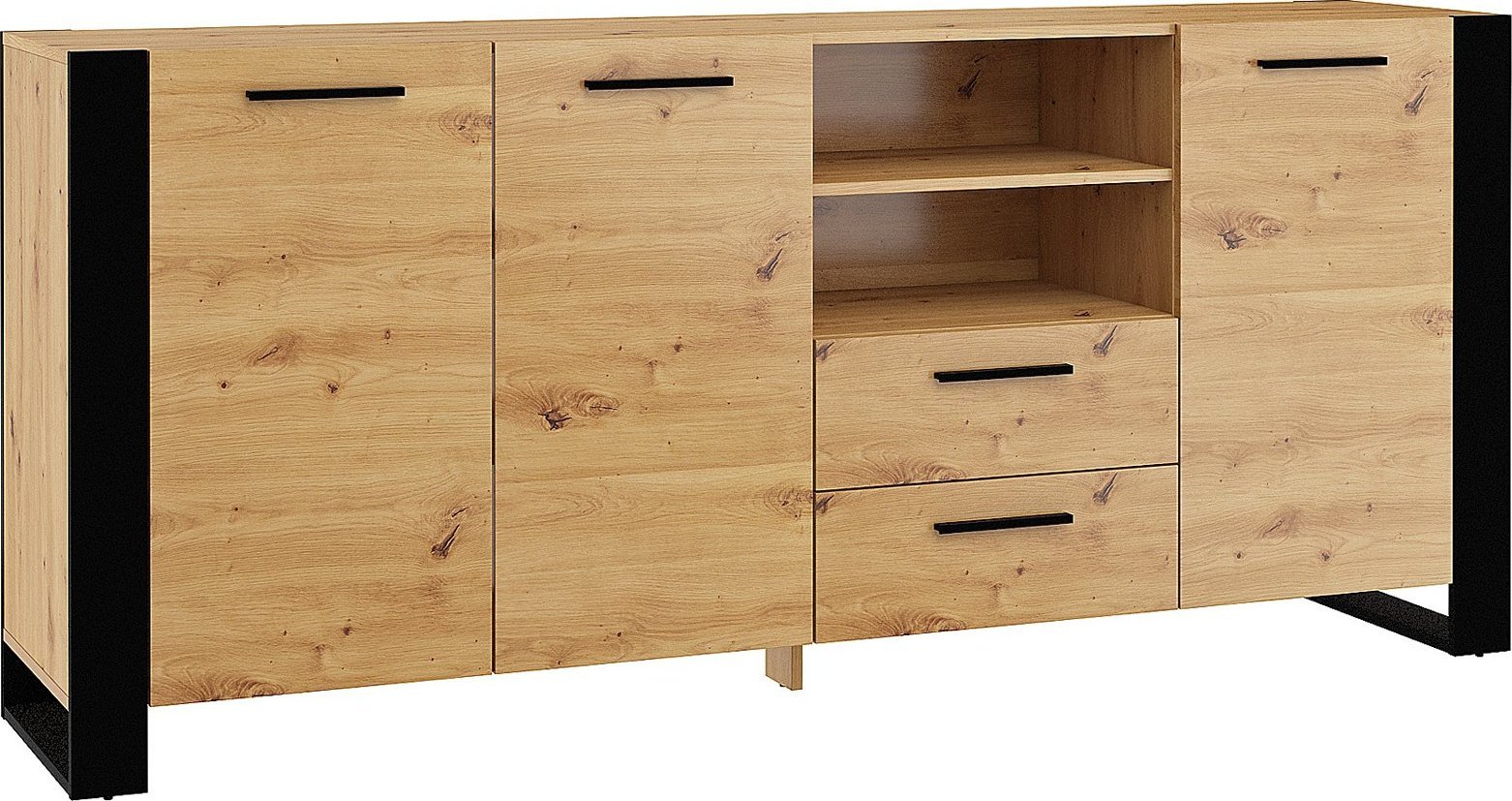 Elior Długa komoda dąb artisan - Imatra 6X