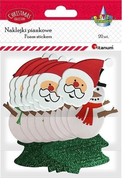 Dekoracja świąteczna Titanum Naklejki piankowe głowy Boże Narodzenie 20szt