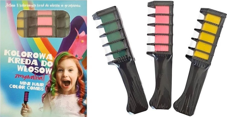 Kreda do włosów w grzebieniu