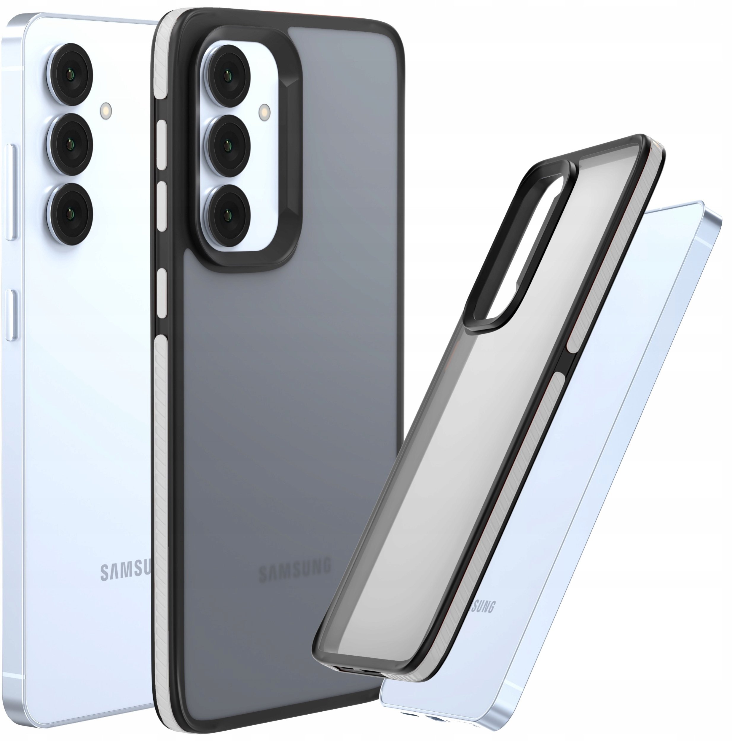 Etui Do Samsung Galaxy S24 (Matowe, Biała Ramka, Bumper, Plecki, Ochronne)