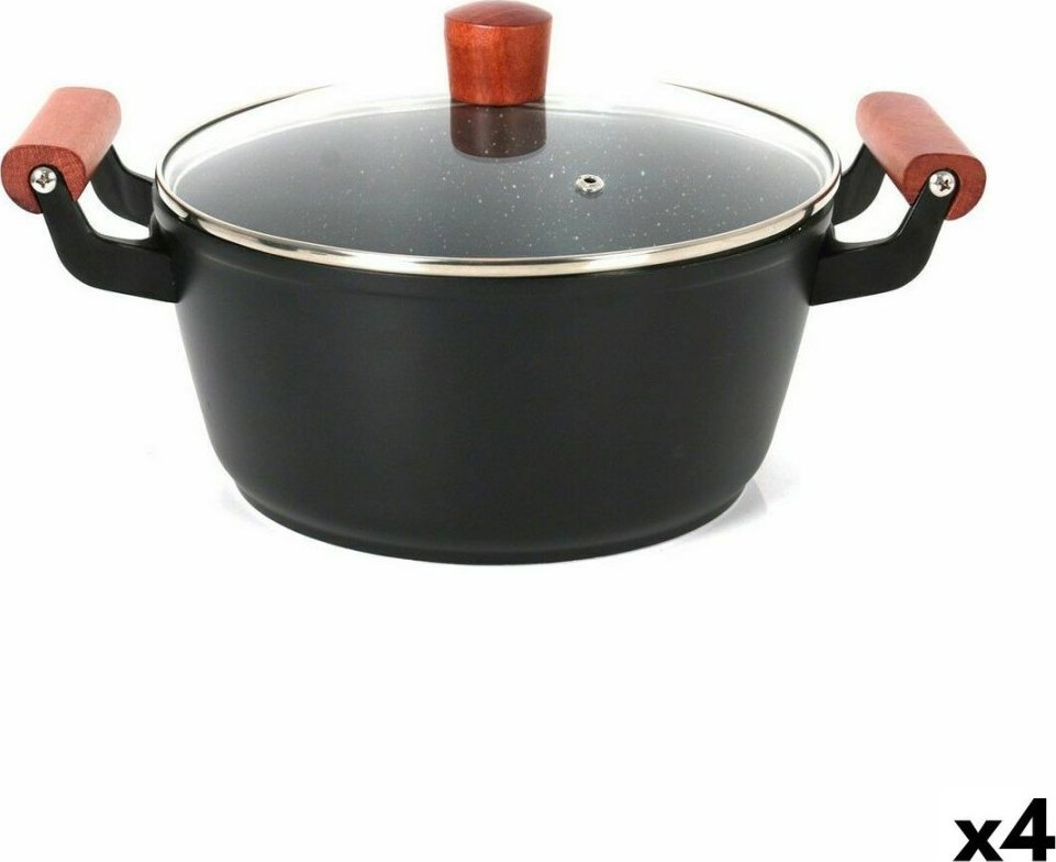 Quttin Garnek ze Szklaną Pokrywką Quttin Doha 34 X 24 X 13 CM (4 Sztuk)