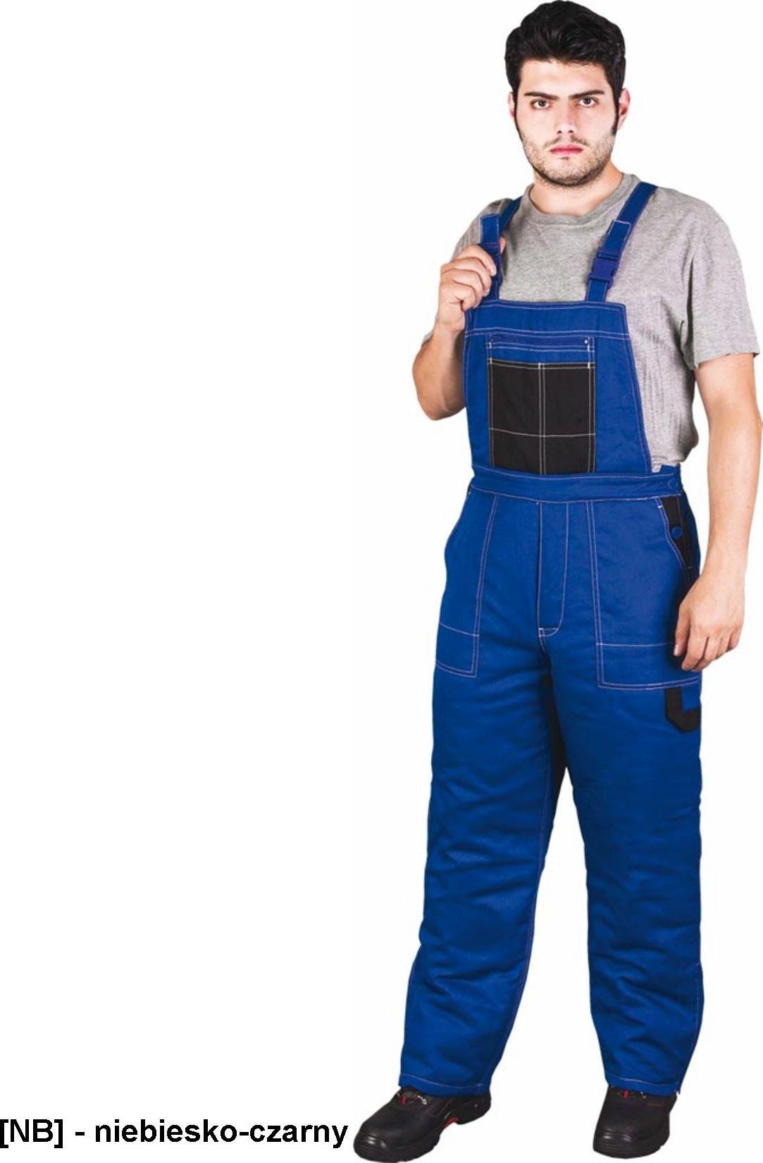 R.E.I.S. MMWS - SPODNIE OCHRONNE OGRODNICZKI OCIEPLANE - szaro-czarny 2XL