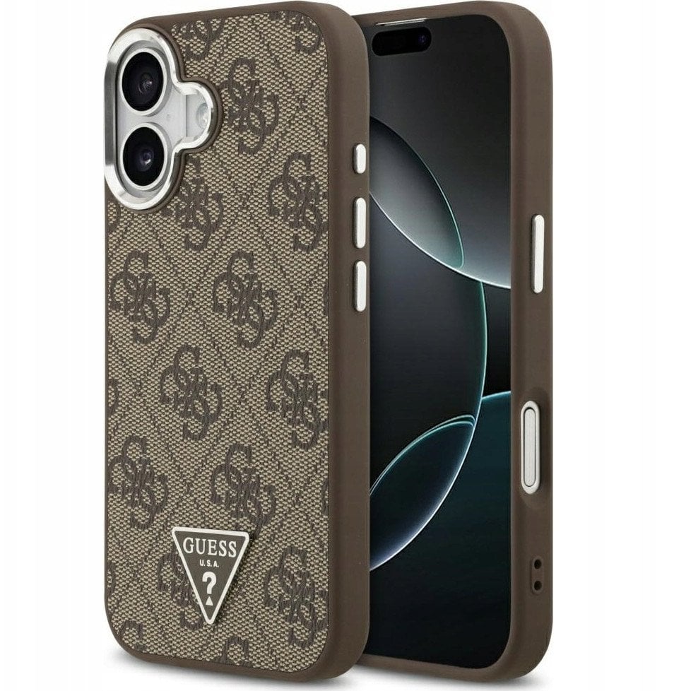 Etui Guess 4G Triangle Logo MagSafe na iPhone 17 - brązowe
