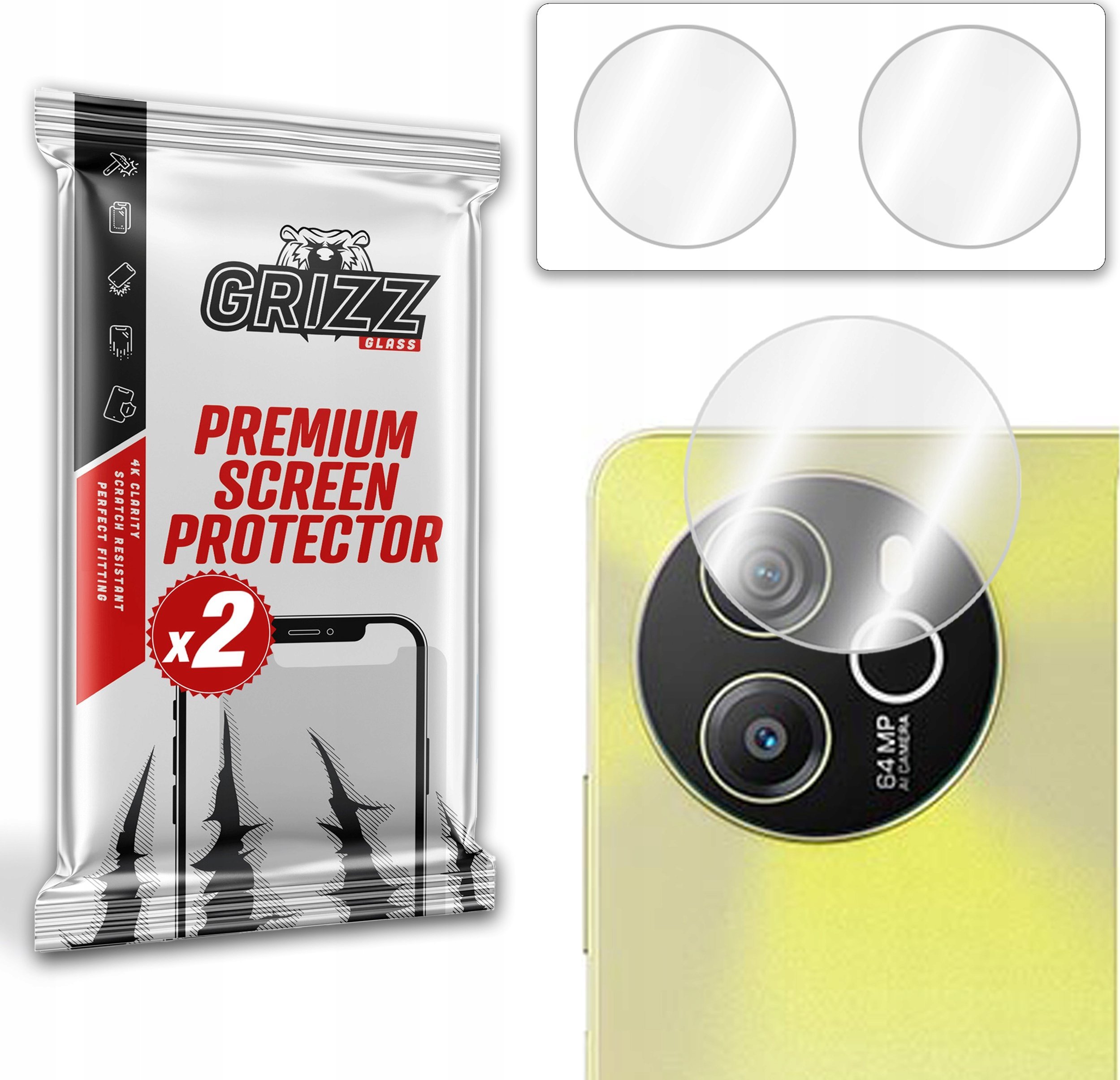 GrizzGlass Szkło na aparat GrizzGlass HybridGlass Camera do Blackview Shark 8