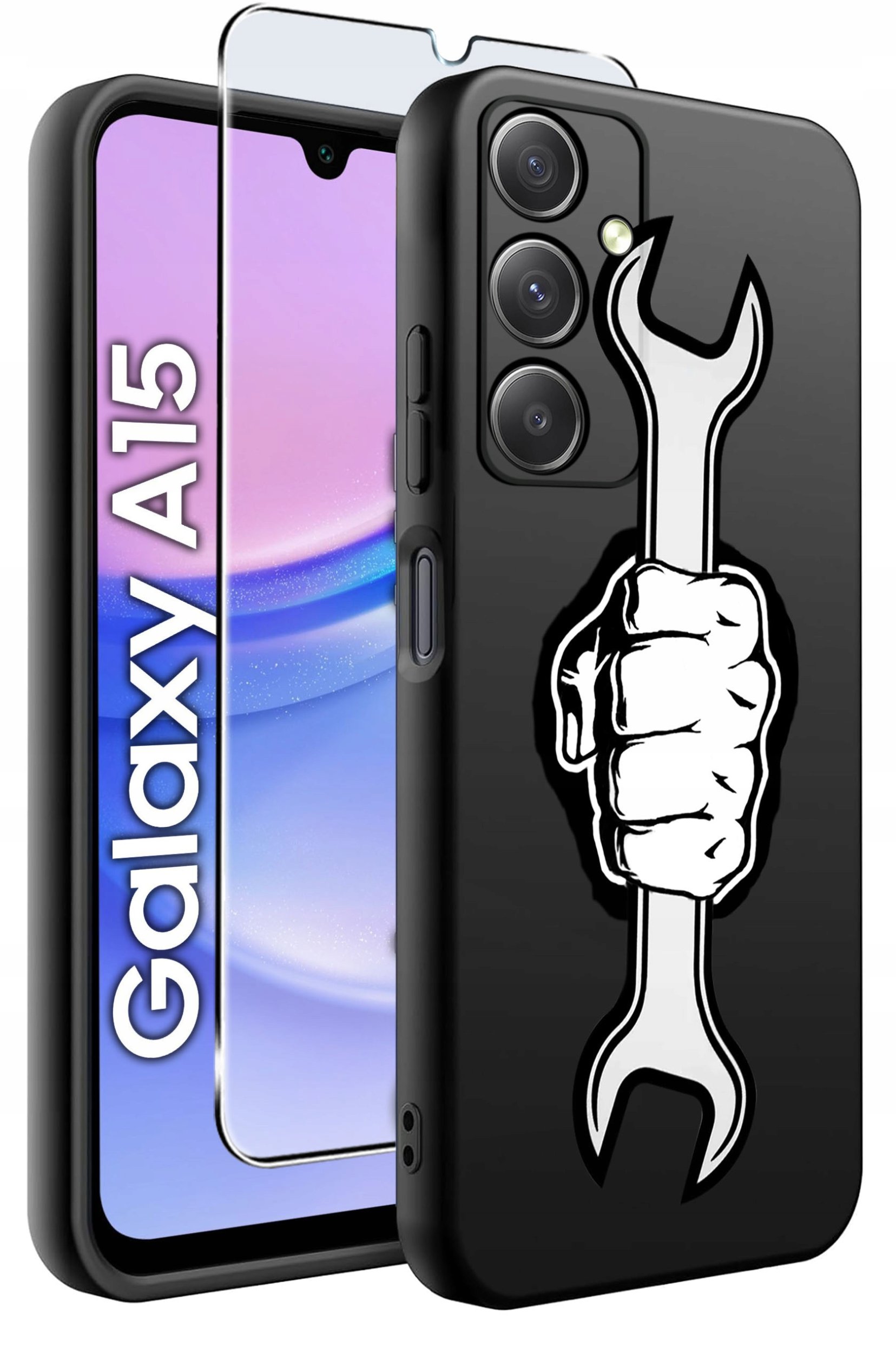 ETUI do Samsung A15 4G | 15 5G WZORY | SILIKONOWE MATT CASE + SZKŁO 9H