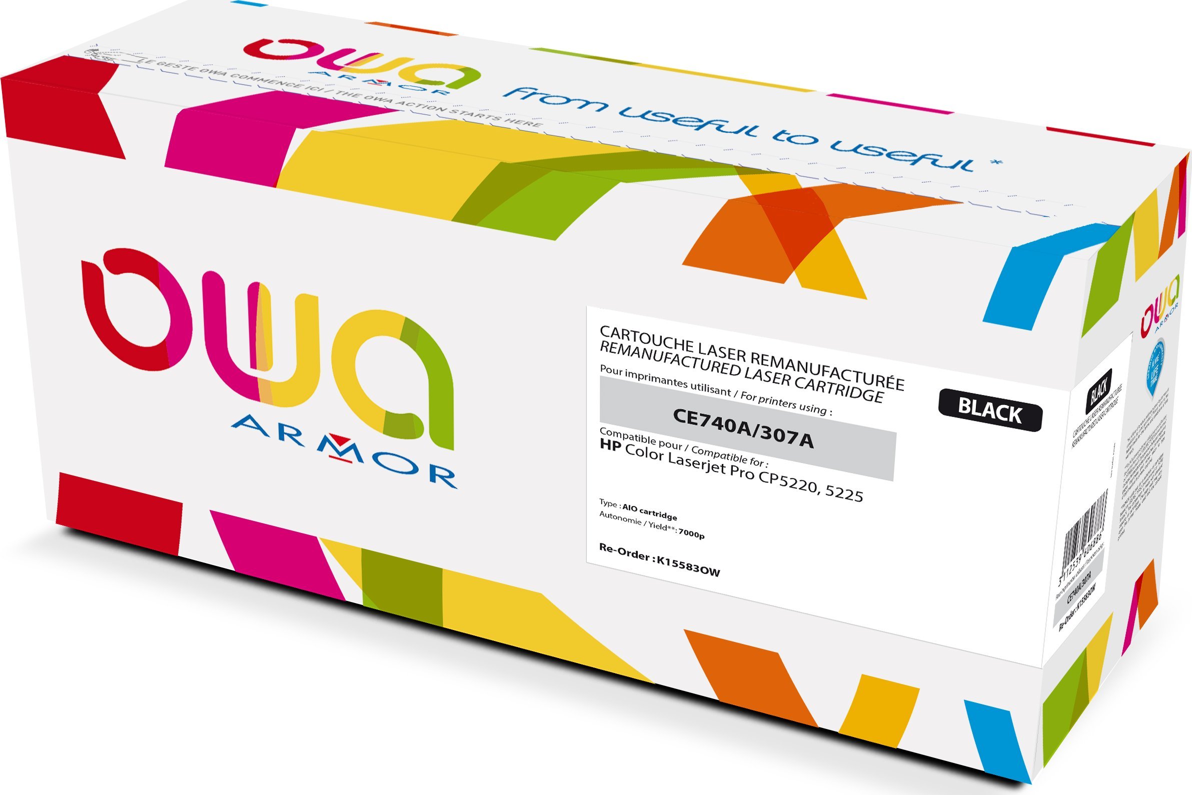 Toner OWA Armor Armor OWA - black - Toner cartridge (Alternative for: HP CE740A) - for HP Color LaserJet Professional CP5225, CP5225dn, CP5225n (K1558
