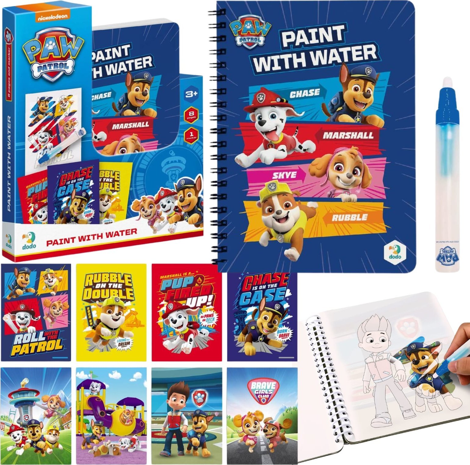 Zestaw Malowanie Wodą "Psi Patrol" Książeczka Z Obrazkami Pędzelek Pieski