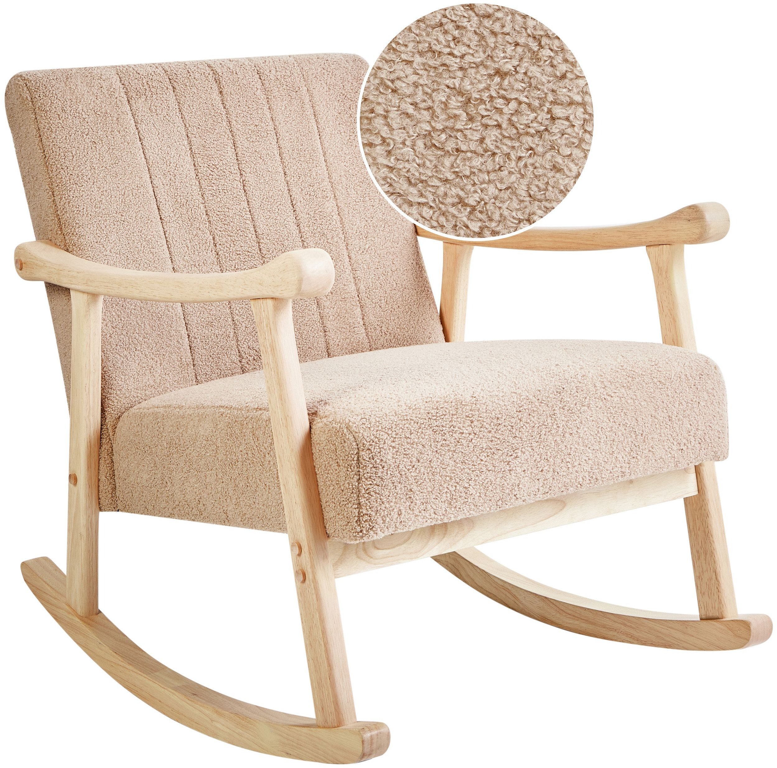 Fotel bujany LEKNES Boucle Beżowy