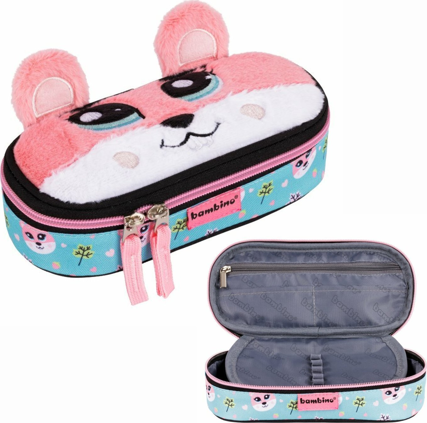 Piórnik Derform Piórnik saszetka usztywniona z wewnętrzną klapką Bambino PCL-01 Squirrel