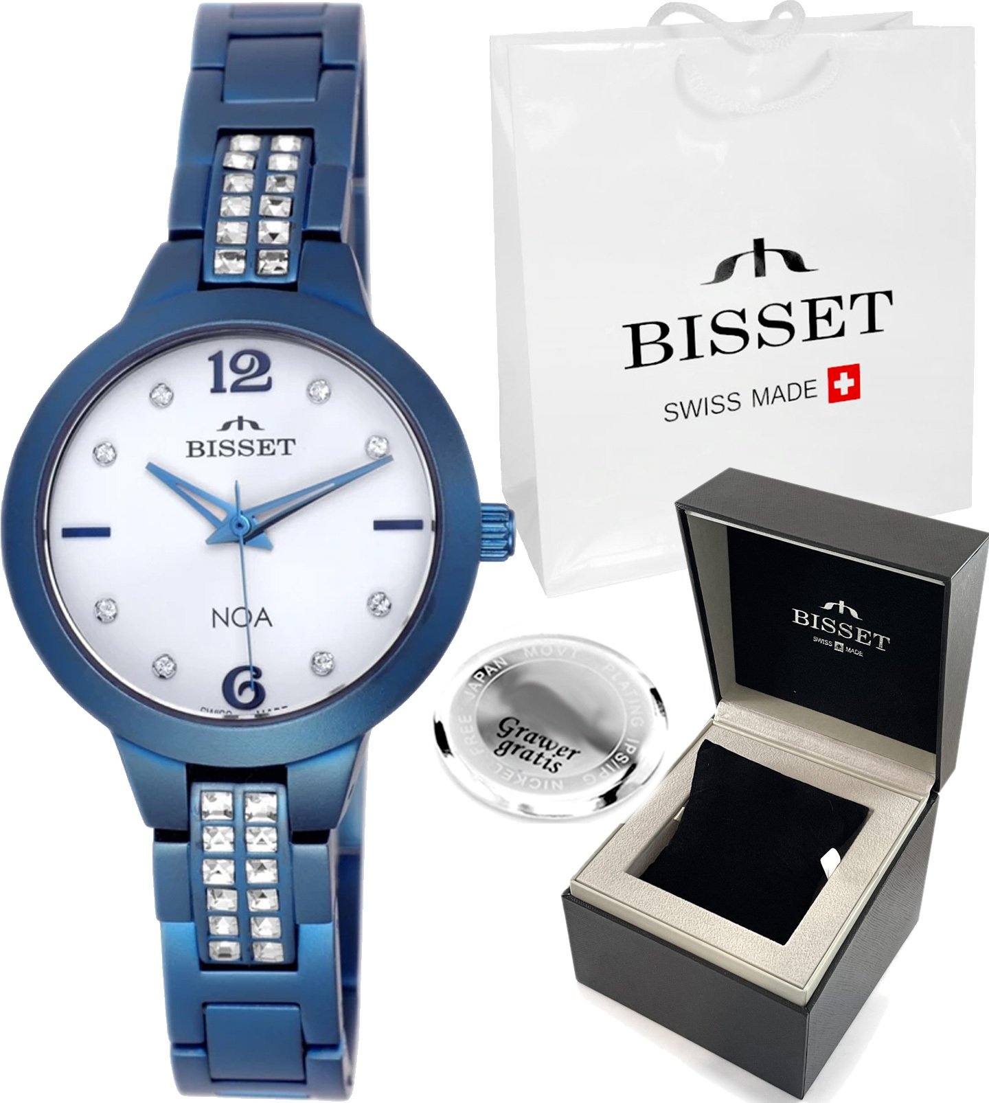 Zegarek Bisset Szwajcarski zegarek damski z GRAWEREM