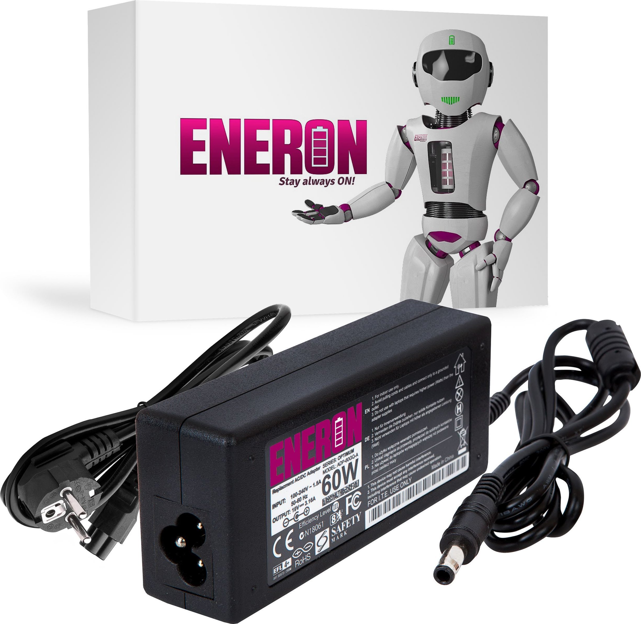 Zasilacz do laptopa Eneron 60 W, 3 mm, 3.16 A, 19 V