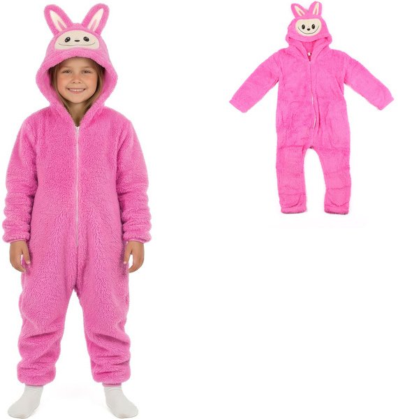 COGIO Strój LABUBU, kostium naśladujący futro, piżama LAFUFU z ogonkiem rozmiary: 110-140 RÓŻOWA 130